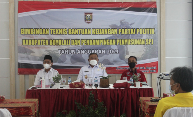 “BIMBINGAN TEKNIS BANTUAN KEUANGAN PARTAI POLITIK KABUPATEN BOYOLALI DAN PENDAMPINGAN PENYUSUNAN SPJ TAHUN ANGGARAN 2021”